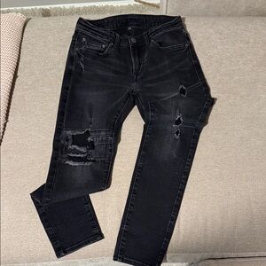 American Eagle Outfitters Black Ripped Skinny Jeans